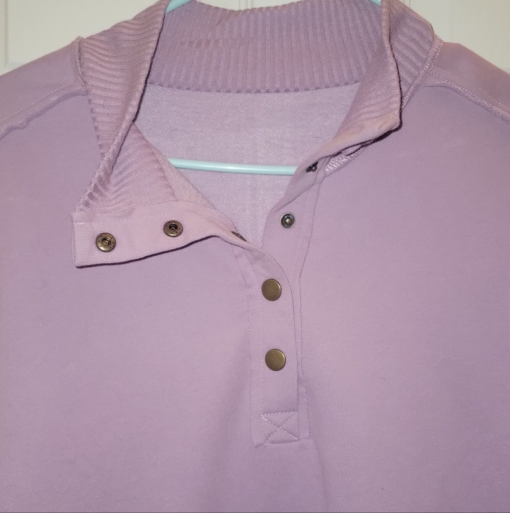 Lavender Button-Up Pullover - Picture 4 of 5